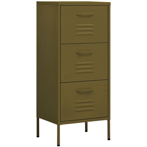 Armoire de rangement Vert olive 42,5x35x101,5 cm Acier (1/5)