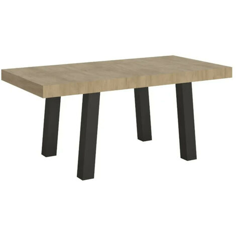 Table à manger rectangulaire bois clair et pieds métal anthracite Bidy 130cm (1/5)