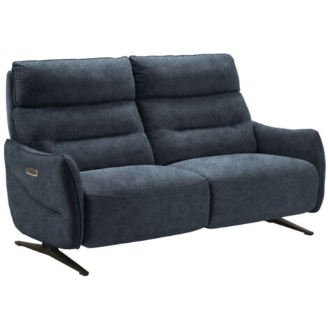 Canapé de relaxation en microfibre Kondonia-Bleu foncé-Système Electrique-3 places