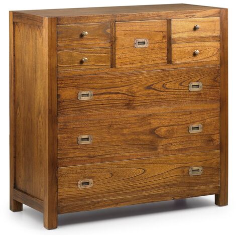 Commode en bois massif de Mindy 8 tiroirs Orka 100cm (1/4)
