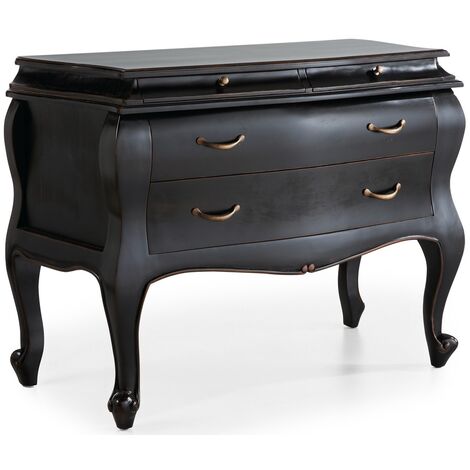 Commode en bois d'acajou noir 4 tiroirs Klacik 110cm (1/5)