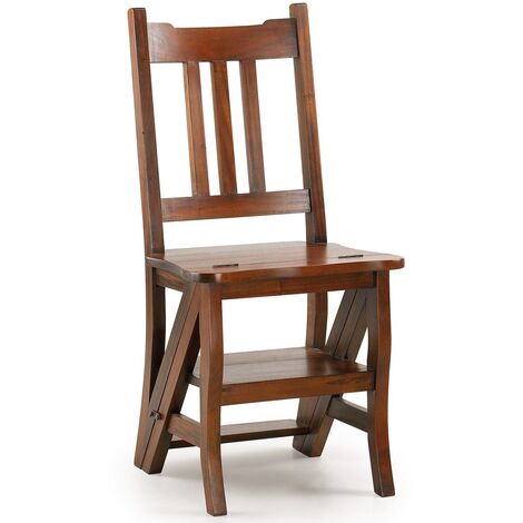 Chaise échelle en bois d'acajou massif Kingo (1/5)