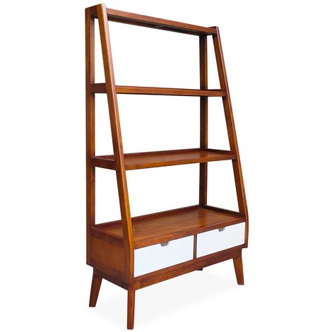 Bibliothèque bois massif de mindi Kretos 100cm (1/3)