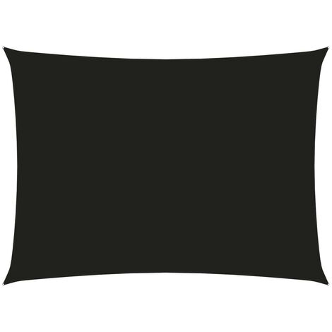 Voile de parasol Tissu Oxford rectangulaire 2x3,5 m Noir (1/5)