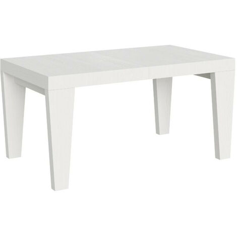 Table extensible 6 à 20 places blanche Kristo 160 à 420cm-Support 4 pieds (1/5)