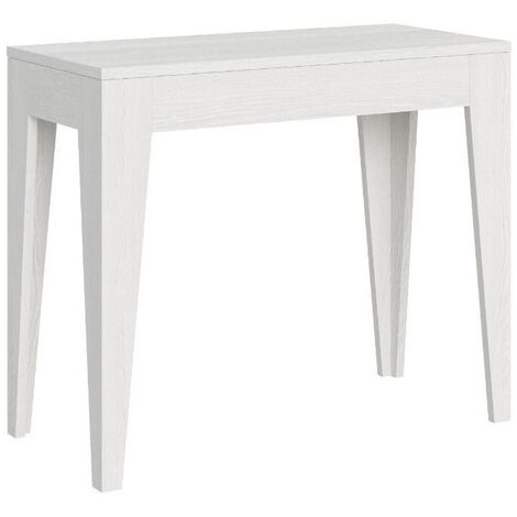 Console extensible bois de frêne blanc 12 personnes 42 à 302cm Kanda-Support 4 pieds (1/5)