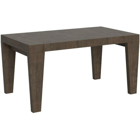 Table extensible 6 à 20 places bois foncé Kristo 160 à 420cm-Pied et support sur roulettes (1/5)