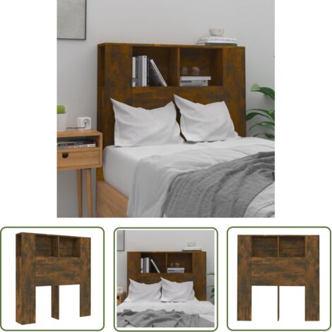 Armoire de tête de lit Chêne fumé 100x18,5x104,5 (1/5)