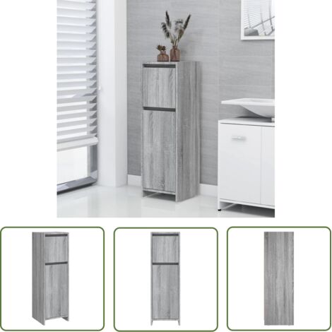 Armoire de bain Sonoma gris 30x30x95 Bois d'ingénierie (1/5)