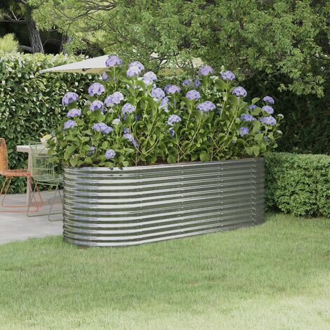 Jardinière Acier enduit de poudre 224x80x68 cm Argenté (1/5)