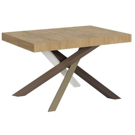 Petite table à manger design chêne clair et pieds entrelacés 130cm Artemis (1/3)