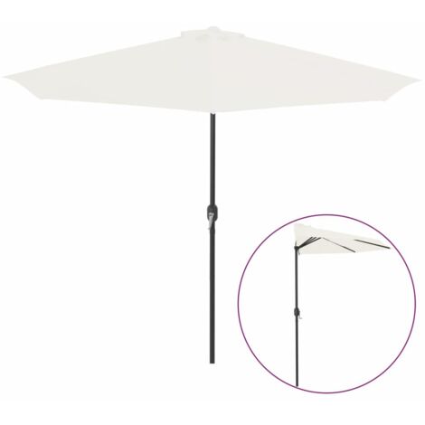Parasol de balcon avec mât en aluminium Sable 300x150 Demi