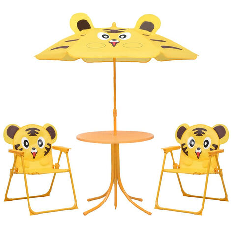 Jeu de bistro avec parasol pour enfants 3 pcs Jaune (1/5)