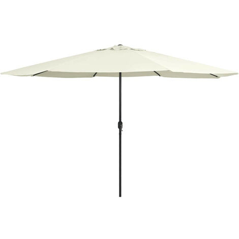 Parasol d'extérieur avec mât en métal 400cm Blanc sable (1/5)