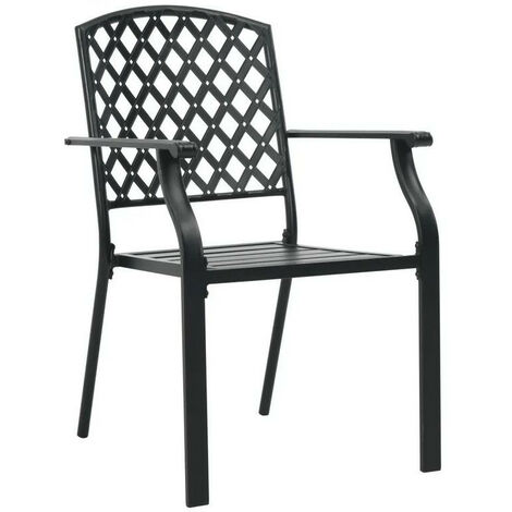 Chaise de jardin métal noir Kamoa - Lot de 2 (1/3)