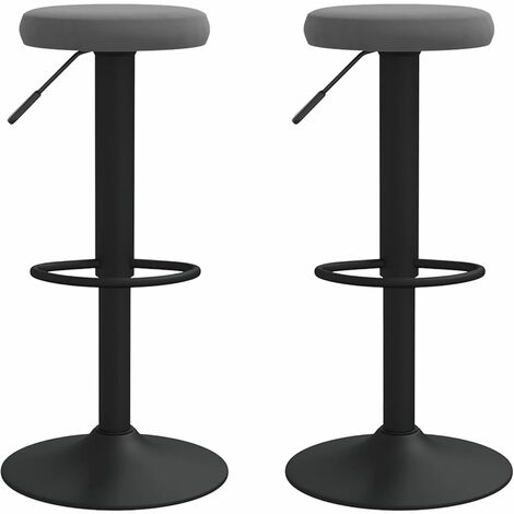 Tabourets de bar 2 pcs Gris foncé Velours 4 (1/5)