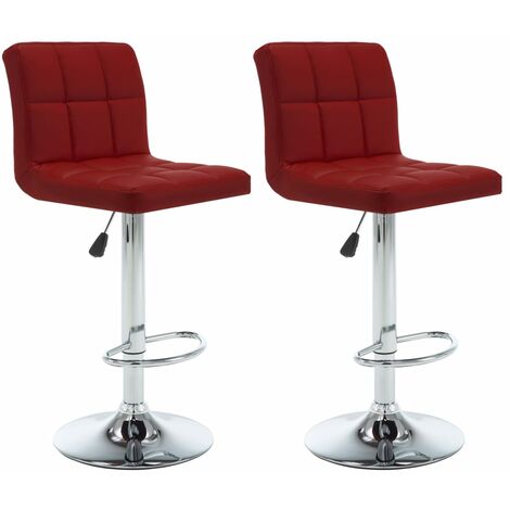 Tabourets de bar 2 pcs Rouge bordeaux Similicuir 14 (1/5)