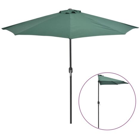 Parasol de balcon avec mât en aluminium Vert 270x135 Demi (1/5)