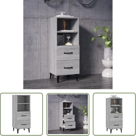 Buffet Sonoma gris 34,5x34x90 Bois d'ingénierie 3 (1/5)