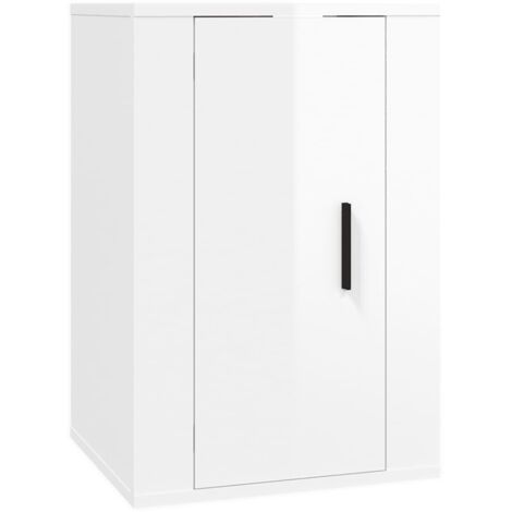 Meuble TV Mural Blanc Brillant 40x34.5x40 Cm – Neuf, Design Compact
