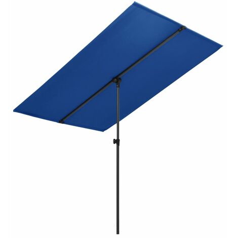 Parasol d'extérieur avec mât en aluminium 2x1,5 m Bleu azuré (1/5)