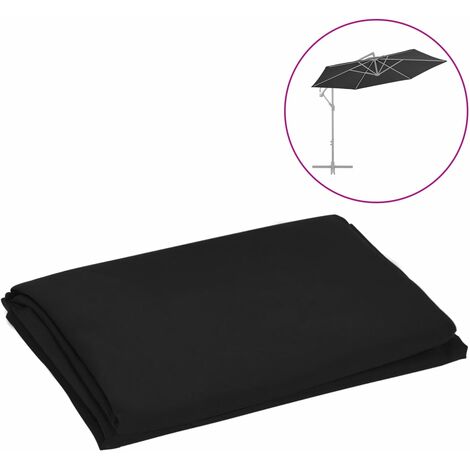 Tissu de remplacement pour parasol déporté Noir 300 cm (1/4)