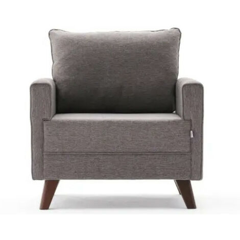 Fauteuil 1 place tissu marron Kandy 82cm (1/5)