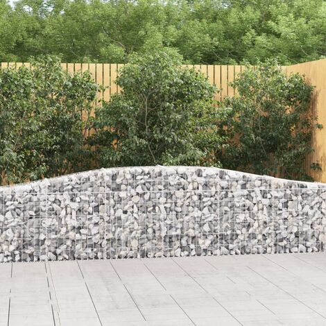 Paniers à gabions arqués 3 pcs 400x30x60/80 cm Fer galvanisé (1/5)
