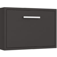 Lit escamotable horizontal 120x180 - Optima-Avec matelas-Coffrage Gris anthracite-Façade Gris anthracite