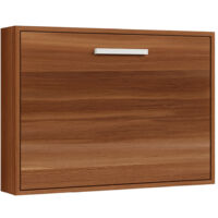 Lit escamotable horizontal 120x180 - Optima-Avec matelas-Coffrage Ebene-Façade Ebène