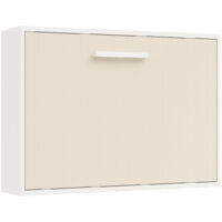 Lit escamotable horizontal 120x180 - Optima-Avec matelas-Coffrage Chocolat-Façade Parme
