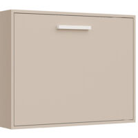 Lit escamotable horizontal 120x180 - Optima-Avec matelas-Coffrage Chocolat-Façade Vison 3D