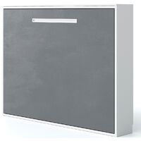 Lit escamotable horizontal 140x190 Molane-Coffrage Ebene-Façade Blanche