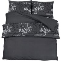 Ensemble de housse de couette Noir 220x240 Coton