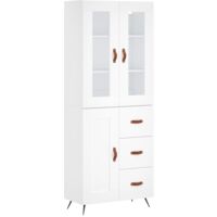 Buffet haut Blanc 69,5x34x180 Bois d'ingénierie