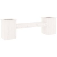 Banc avec jardinières blanc 184,5x39,5x56,5 bois massif pin