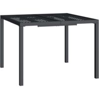 Table de jardin anthracite 100x100x72 acier