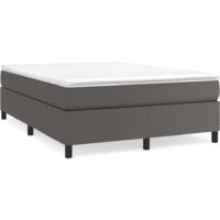 Sommier à lattes de lit avec matelas Gris 180x200 Similicuir
