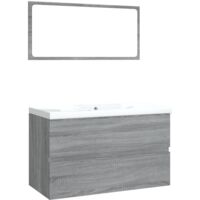 Meubles de salle de bain Sonoma gris Bois d'ingénierie