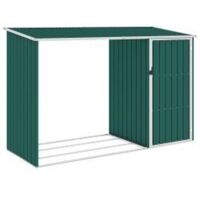 Abri à bois de jardin Vert 245x98x159 Acier galvanisé