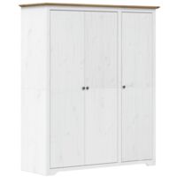 Garde-robe BODO blanc marron 151,5x52x176,5 bois massif pin