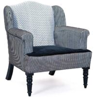 Fauteuil velours noir et argent pieds bois massif Tarus