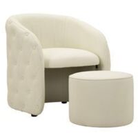 Fauteuil Zagabria avec pouf capitonné design élégant