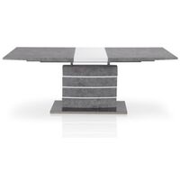 Table extensible bois effet béton Milbou 160/200 cm
