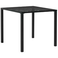 Table carrée et 4 chaises de jardin métal noir Lovely