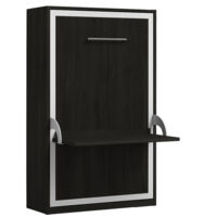 Lit escamotable verticale 140x190 avec bureau Studante-Façade Carbone