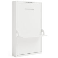 Lit escamotable verticale 140x190 avec bureau Studante-Façade Blanche