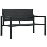 Banc de jardin polyéthylène et métal noir Nesly