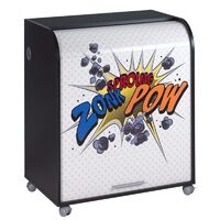 Bureau informatique noir à rideau imprimé zonk pow Must 80cm