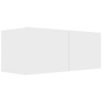 Meuble TV suspendu 2 portes bois blanc Oned 80cm